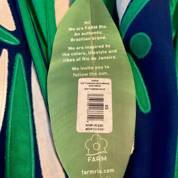 Farm Rio Soft Garden Patch-work Midi Dress size XS, NWT. - Picture 8 of 8